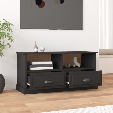  Szafka pod TV, czarna, 93x35,5x45 cm, materiał drewnopochodny