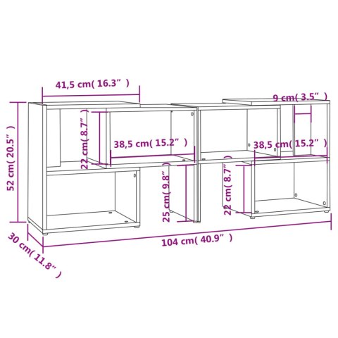  Szafka pod TV, szara na wysoki połysk, 104x30x52 cm