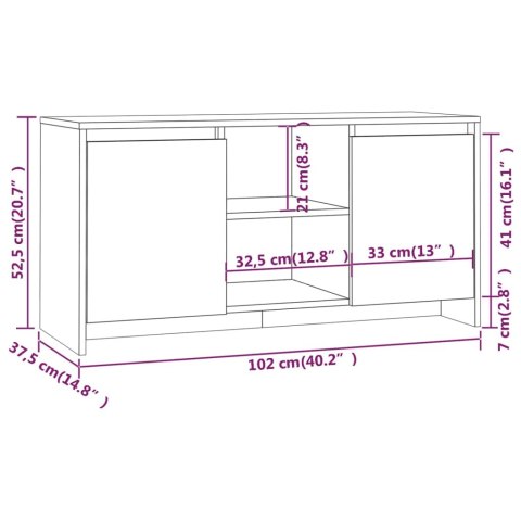  Szafka pod TV, szarość betonu, 102x37,5x52,5 cm