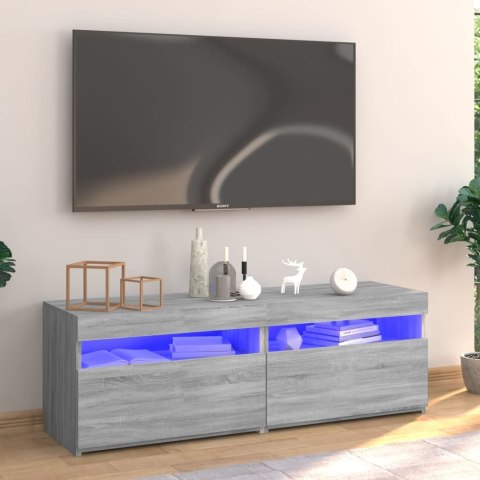  Szafka pod TV z LED, szary dąb sonoma, 120x35x40 cm