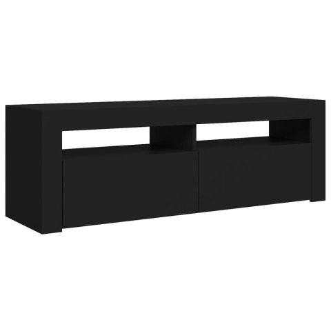  Szafka pod TV z oświetleniem LED, czarna, 120x35x40 cm