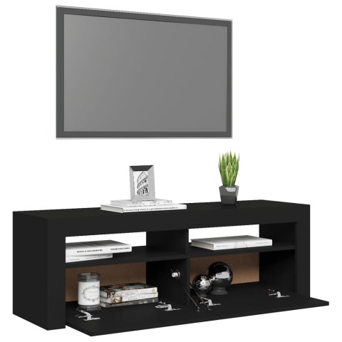  Szafka pod TV z oświetleniem LED, czarna, 120x35x40 cm