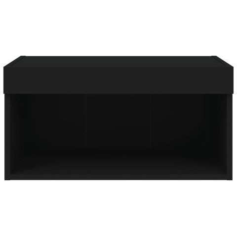  Szafka pod TV, z oświetleniem LED, czarna, 60x30x30 cm