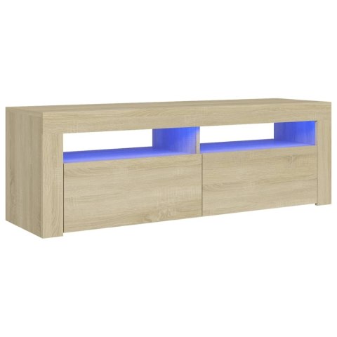  Szafka pod TV z oświetleniem LED, dąb sonoma, 120x35x40 cm