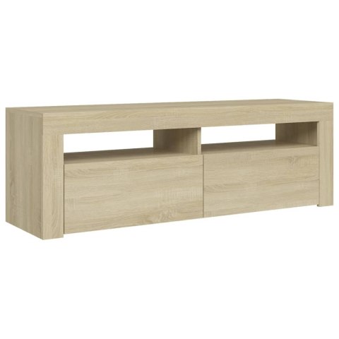  Szafka pod TV z oświetleniem LED, dąb sonoma, 120x35x40 cm