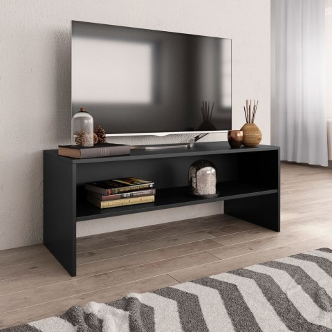  Szafka pod TV, czarna, 100x40x40 cm, materiał drewnopochodny