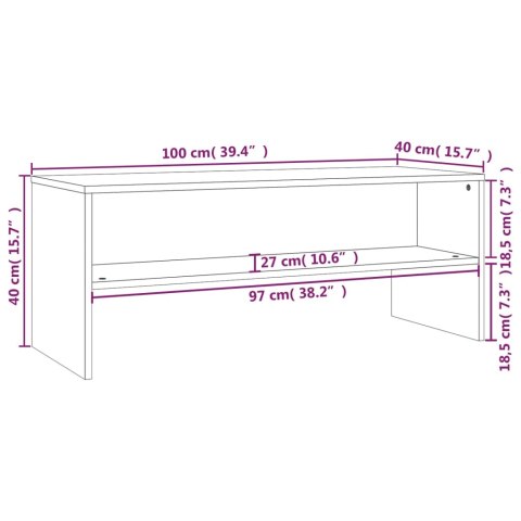  Szafka pod TV, czarna, 100x40x40 cm, materiał drewnopochodny