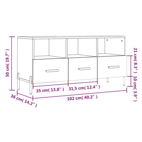  Szafka pod TV, czarna, 102x36x50 cm, materiał drewnopochodny