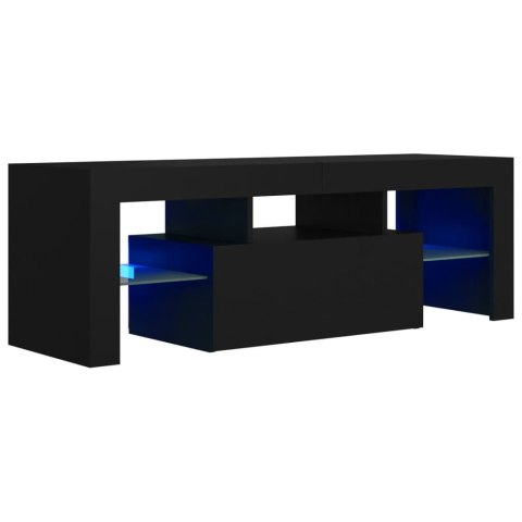  Szafka pod TV z oświetleniem LED, czarna, 120x35x40 cm