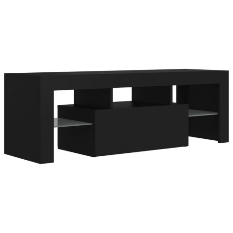  Szafka pod TV z oświetleniem LED, czarna, 120x35x40 cm