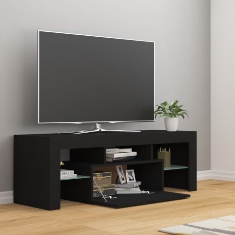  Szafka pod TV z oświetleniem LED, czarna, 120x35x40 cm