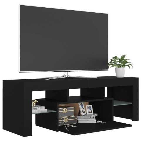  Szafka pod TV z oświetleniem LED, czarna, 120x35x40 cm