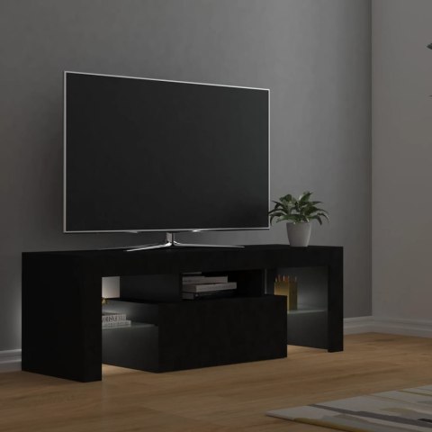  Szafka pod TV z oświetleniem LED, czarna, 120x35x40 cm