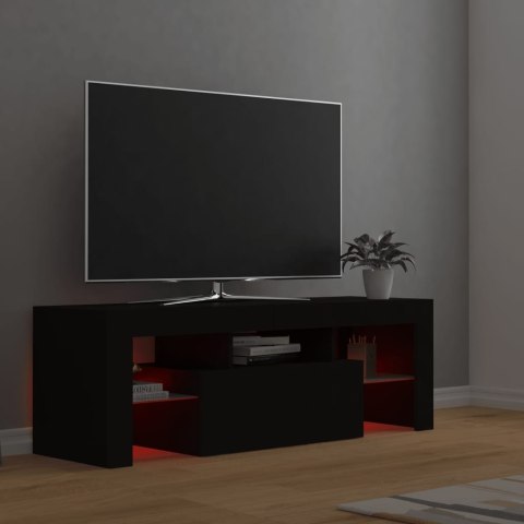  Szafka pod TV z oświetleniem LED, czarna, 120x35x40 cm