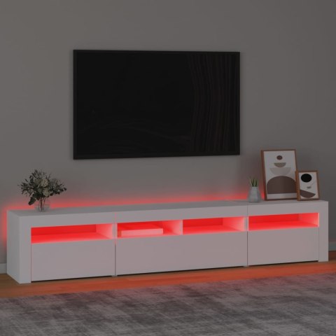  Szafka pod TV z oświetleniem LED, czarna, 210x35x40 cm