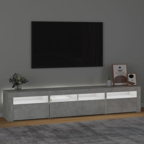  Szafka pod TV z oświetleniem LED, szarość betonu, 210x35x40 cm