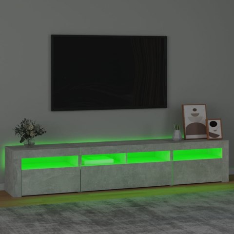  Szafka pod TV z oświetleniem LED, szarość betonu, 210x35x40 cm