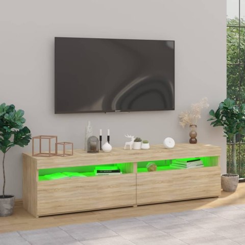  Szafki pod TV z LED, 2 szt., dąb sonoma, 75x35x40 cm