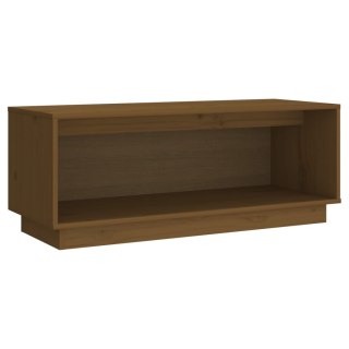  Szafka pod TV, miodowy brąz, 90x35x35 cm, lite drewno sosnowe