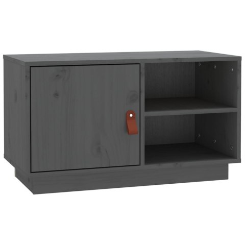  Szafka pod TV, szara, 70x34x40 cm, lite drewno sosnowe