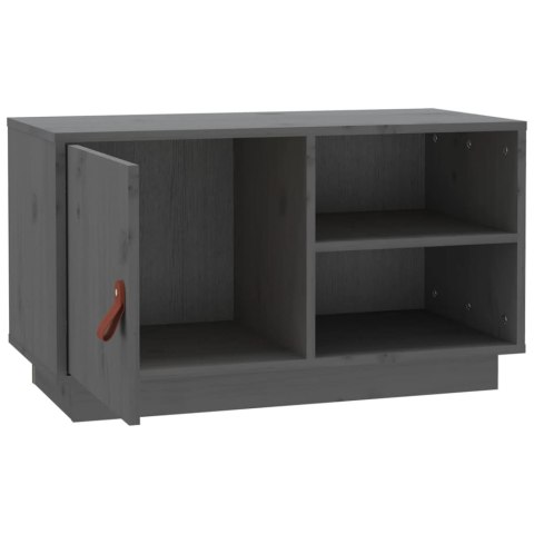  Szafka pod TV, szara, 70x34x40 cm, lite drewno sosnowe