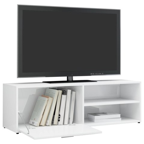  Szafka pod TV, wysoki połysk, biała, 120x34x37cm