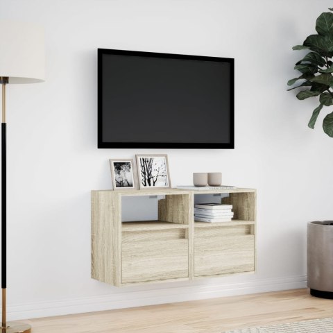  Ścienne szafki TV z LED, 2 szt., dąb sonoma, 41x31x45 cm