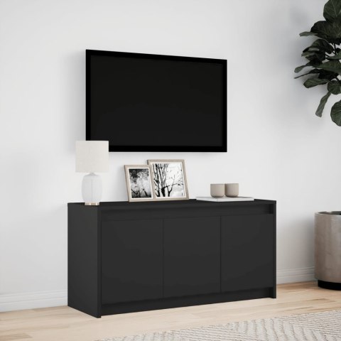  Szafka TV z LED, czarna, 100x34x50 cm, materiał drewnopochodny