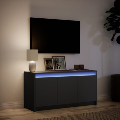  Szafka TV z LED, czarna, 100x34x50 cm, materiał drewnopochodny