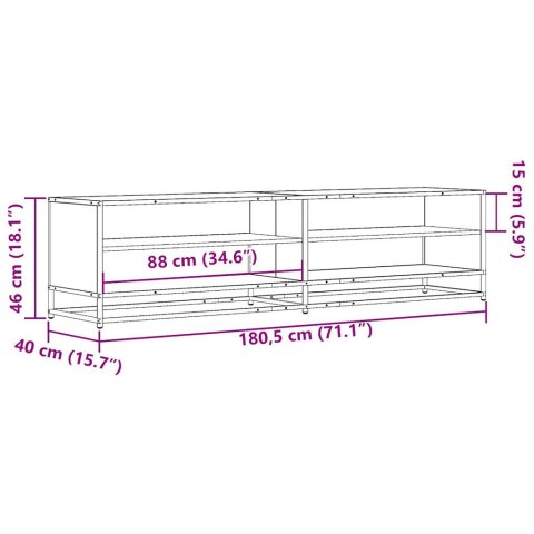  Szafka pod TV, czarna, 180,5x40x46 cm, materiał drewnopochodny