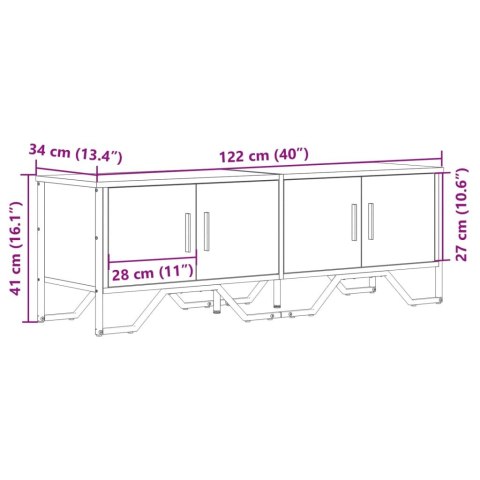  Szafka pod TV, przydymiony dąb, 122x34x41 cm