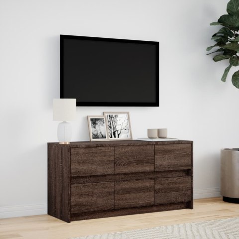  Szafka pod TV z LED, brązowy dąb, 100x34x50 cm