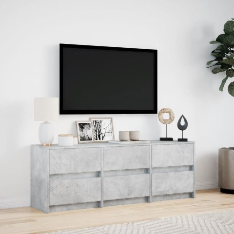  Szafka pod TV z LED, szarość betonu, 140x34x50 cm