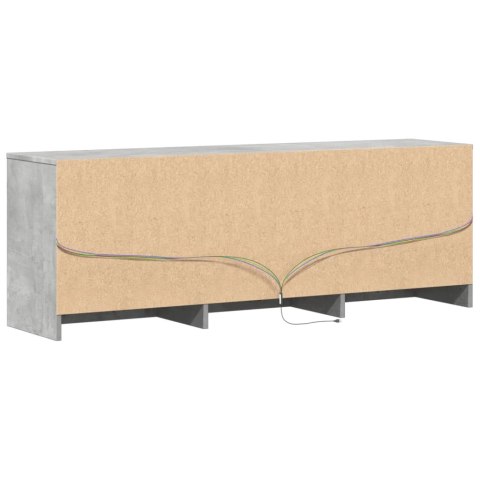  Szafka pod TV z LED, szarość betonu, 140x34x50 cm