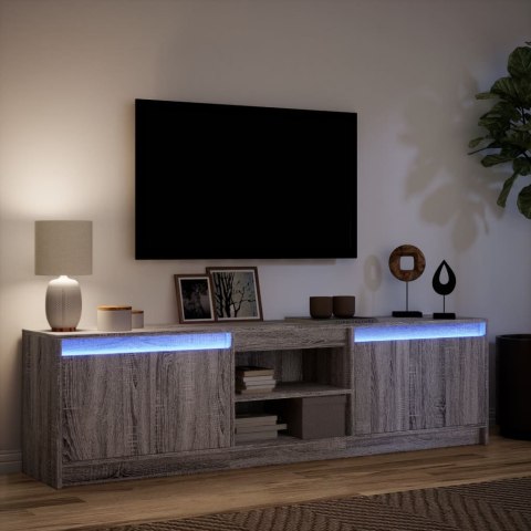  Szafka pod TV z LED, szary dąb sonoma, 180x34x50 cm