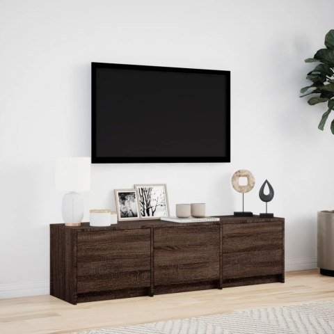  Szafka TV z LED, brązowy dąb, 140x34x40 cm