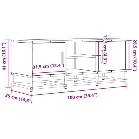  Szafka pod TV, czarna, 100x35x41 cm, materiał drewnopochodny