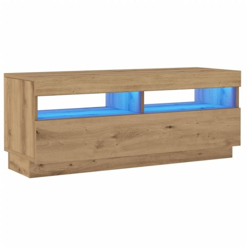  Szafka pod TV z oświetleniem LED, dąb artisan, 100x35x40 cm