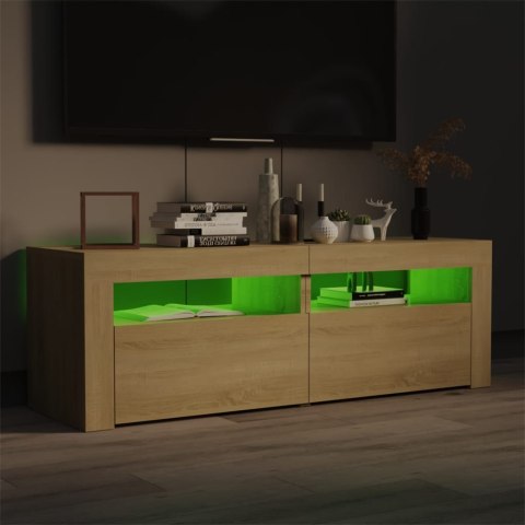  Szafka pod TV z oświetleniem LED, dąb sonoma, 120x35x40 cm