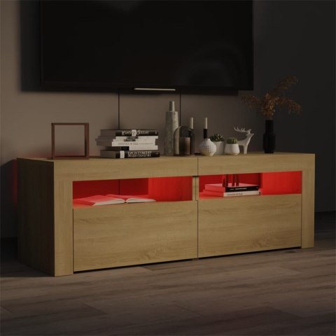  Szafka pod TV z oświetleniem LED, dąb sonoma, 120x35x40 cm