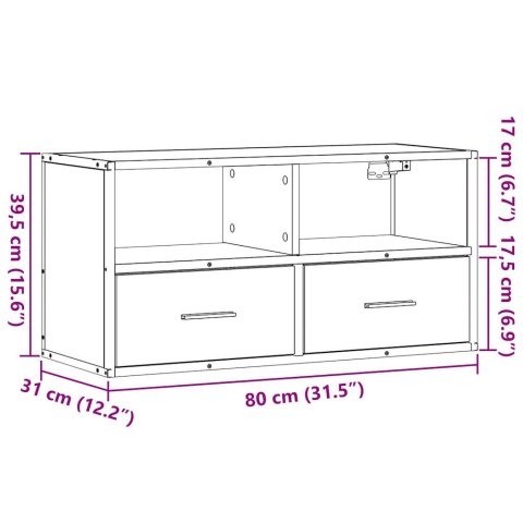  Szafka pod telewizor, czarna, 80x31x39,5 cm