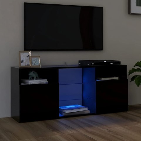  Szafka TV z oświetleniem LED, czarna, 120x30x50 cm