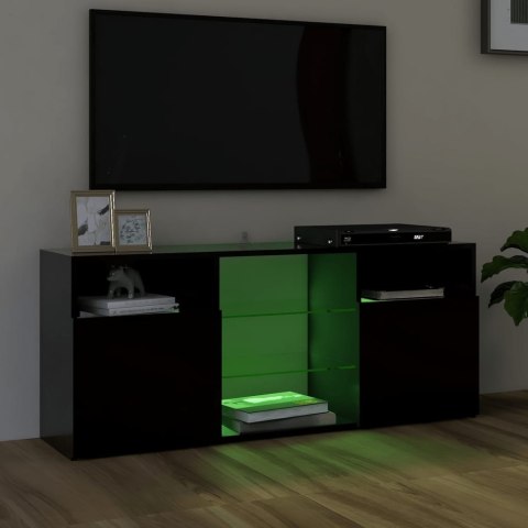  Szafka TV z oświetleniem LED, czarna, 120x30x50 cm