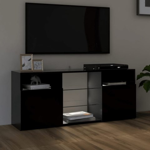  Szafka TV z oświetleniem LED, czarna, 120x30x50 cm