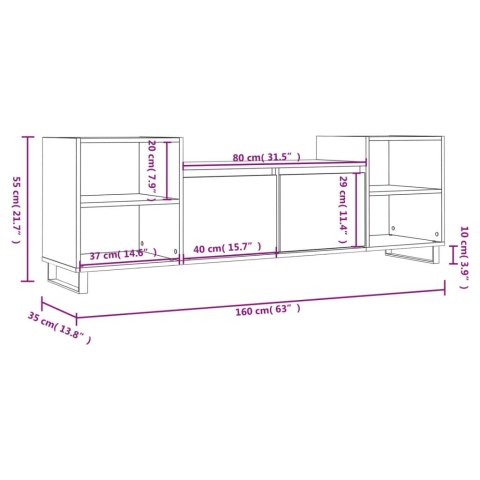  Szafka pod TV, biała, 80x36x50 cm, materiał drewnopochodny