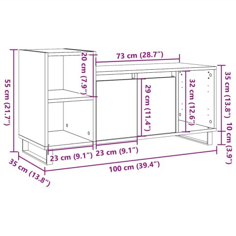  Szafka pod TV, stare drewno, 100x35x55 cm