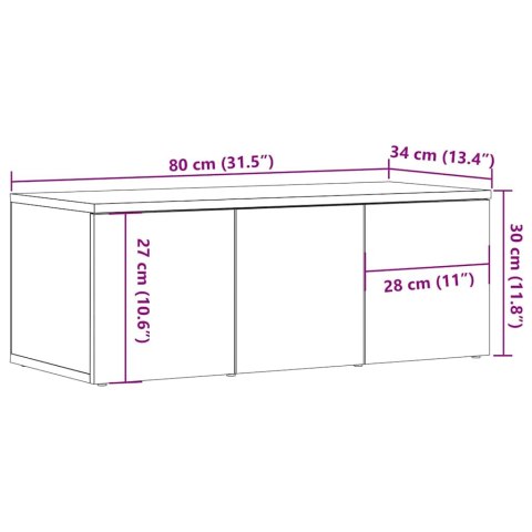  Szafka pod TV, stare drewno, 80x34x30 cm