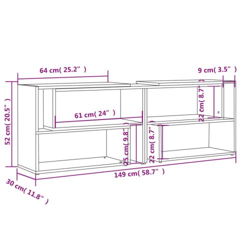  Szafka pod TV, szara, 149x30x52 cm, materiał drewnopochodny