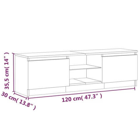  Szafka pod TV z LED, brązowy dąb, 120x30x35,5 cm