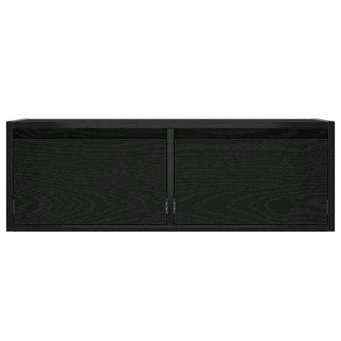  Szafka pod TV z oświetleniem LED, czarna, 75x35,5x25 cm